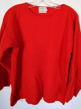 Vintage Babette and Partners Red Knit Sweater Oversized Boxy USA Made Sz M